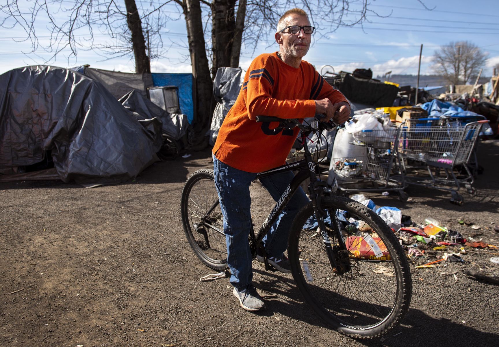 Homeless camp resident